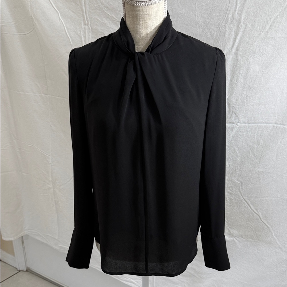 White House Black Market Elegant Black Blouse